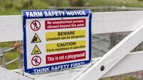 Sign on a field gate warning people not to enter farmland due to danger to life from livestock, and risk of bio-security breech.