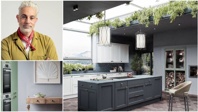 <p>Currently revamping his own kitchen, Baz Ashmawy, above left; The Panelling Centre Design, C1 Cascada Verde, right and below.</p>