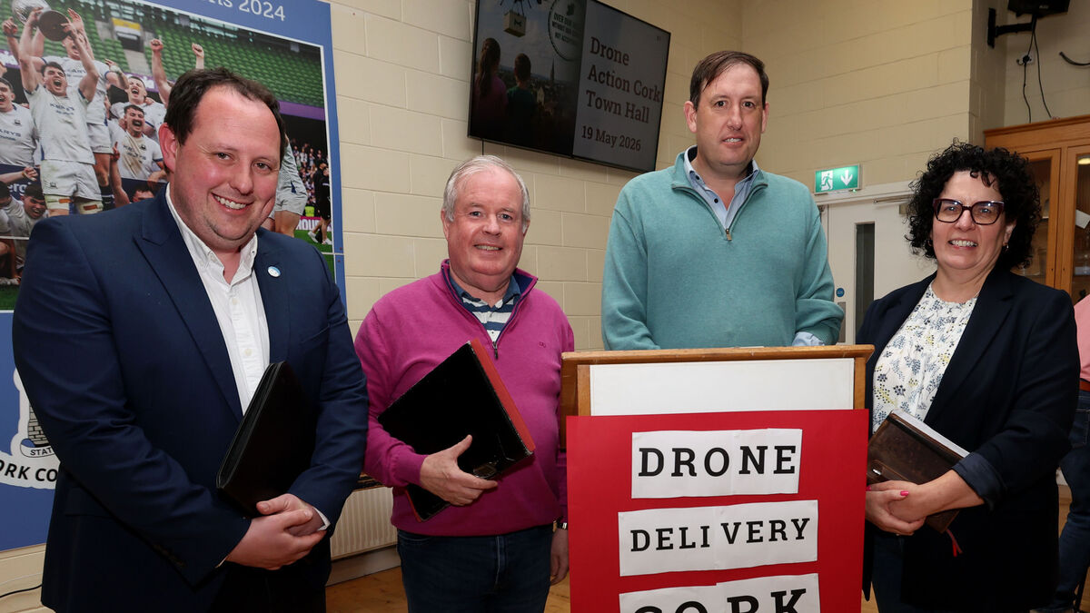 ‘Lab rats are biting back’: Cork City residents gather to oppose Manna Drone Deliveries