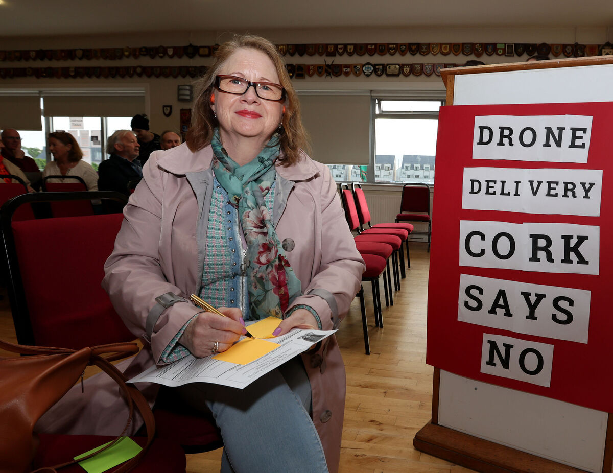 Tina McAree, from Blackrock, at the meeting. Picture: Jim Coughlan Tina McAree, from Blackrock, at the meeting. Picture: Jim Coughlan