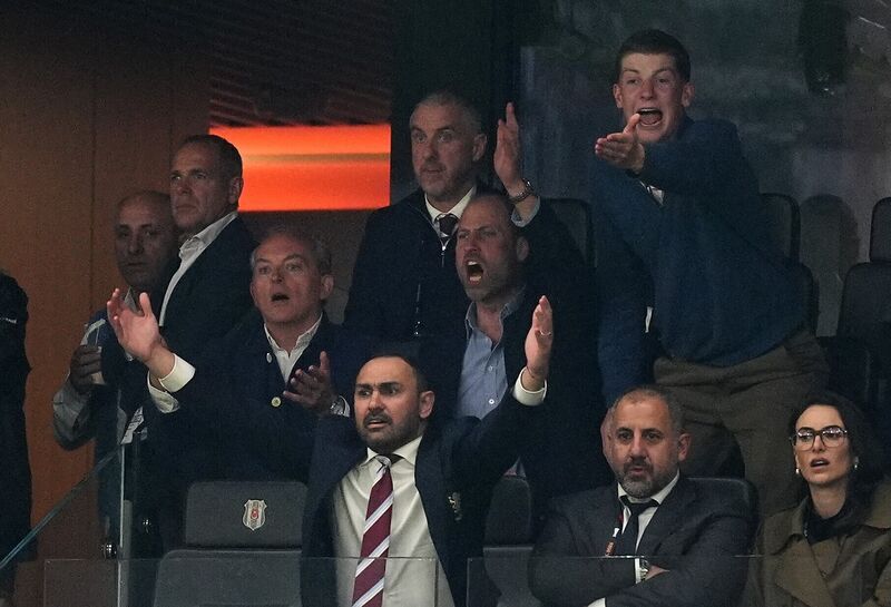 The Princes of Wales reacts during the UEFA Europa League final at Besiktas ParK. Pic: Martin Rickett/PA Wire. The Princes of Wales reacts during the UEFA Europa League final at Besiktas ParK. Pic: Martin Rickett/PA Wire.