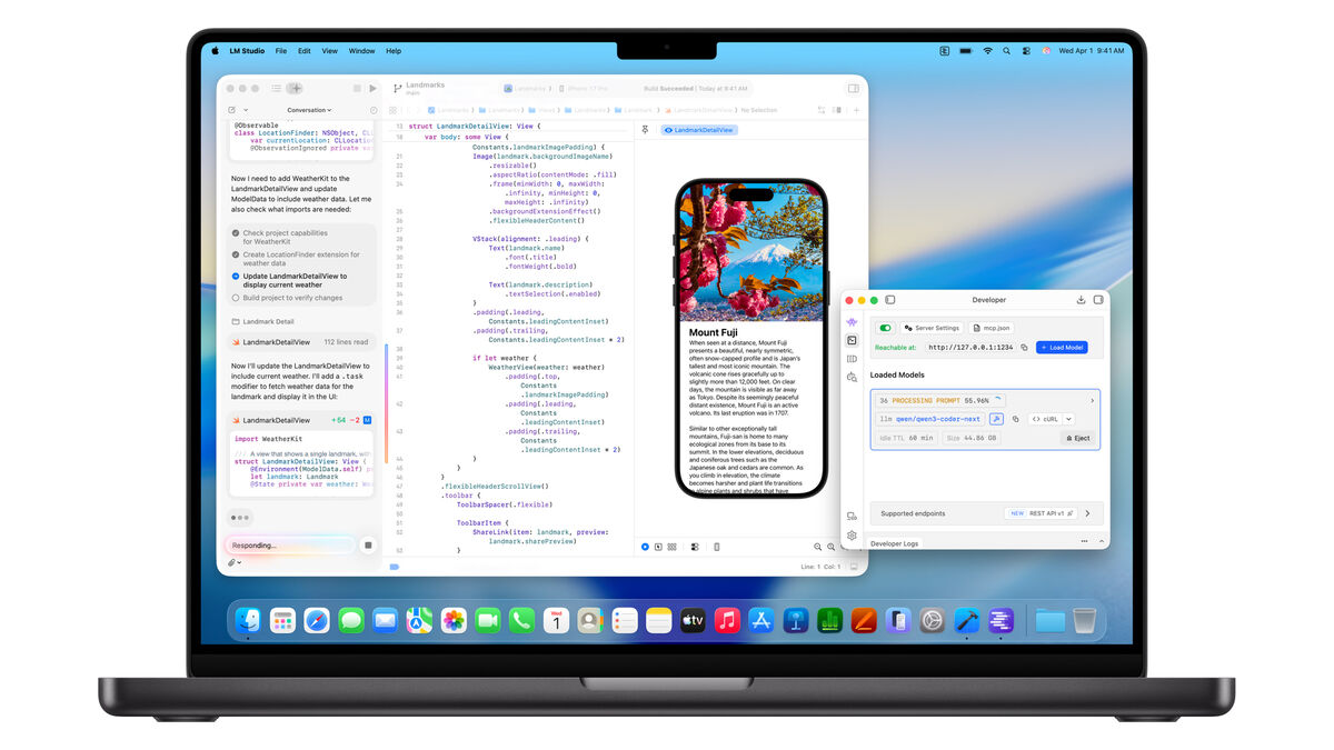 The M5 Pro’s massive RAM throughput and 18-core architecture allow large-scale models via apps like LM Studio to load and respond swiftly. Picture: Apple. The M5 Pro’s massive RAM throughput and 18-core architecture allow large-scale models via apps like LM Studio to load and respond swiftly. Picture: Apple.
