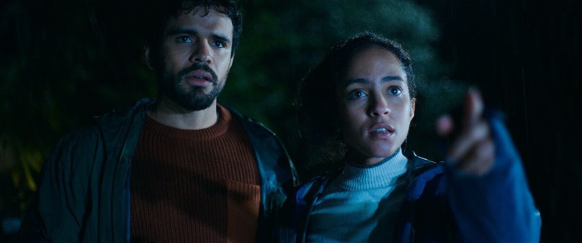 Jacob Scipio as Tyler and Lou Llobell as Maddie in Passenger. Picture: Paramount Pictures. Jacob Scipio as Tyler and Lou Llobell as Maddie in Passenger. Picture: Paramount Pictures.