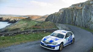 <p>Kevin Barrett was a familiar competitor in his S14 Subaru WRC, pictured here in the Fastnet Rally in 2019. Picture: Martin Walsh. </p>