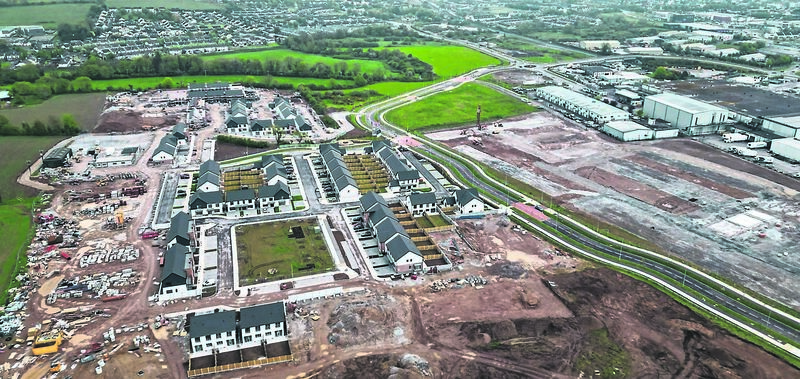 An aerial view of the Ard Griffin estate and adjacent development sites in the Water Rock area of Midleton; East Cork continues to meet growing demand for new housing. Picture: Chani Anderson
                    