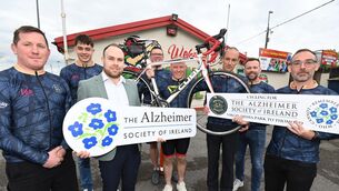<p>ON YOUR BIKE: Rugby referees took part in the Whistle and Wheels charity cycle from Virgin Media Park to Thomond, Park. Pic: Eddie O'Hare.</p>