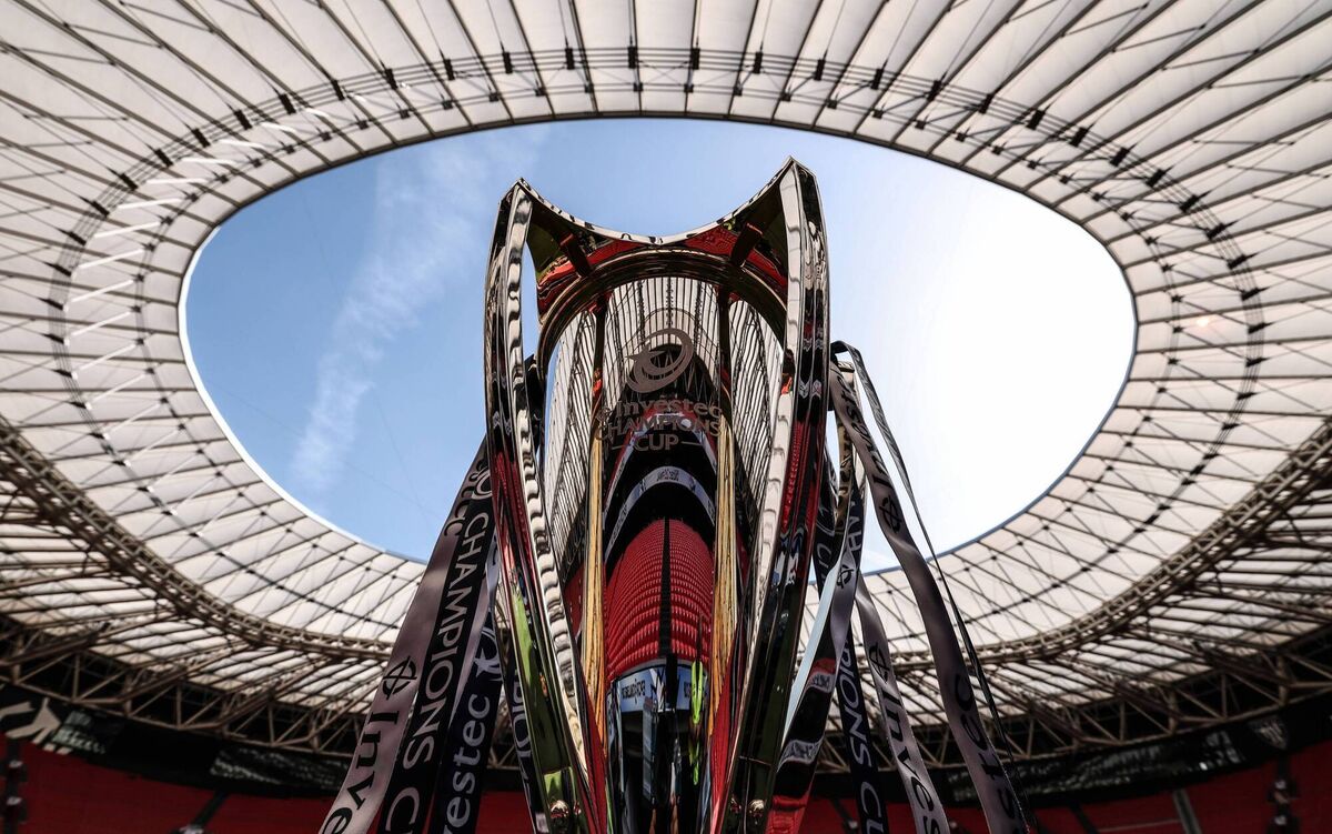 SILVER SYMBOL: A view of the Champions Cup trophy up for grabs between Leinster and Bordeaux Begles at the San Mames Stadium in Bilbao. Pic: Dan Sheridan, Inpho