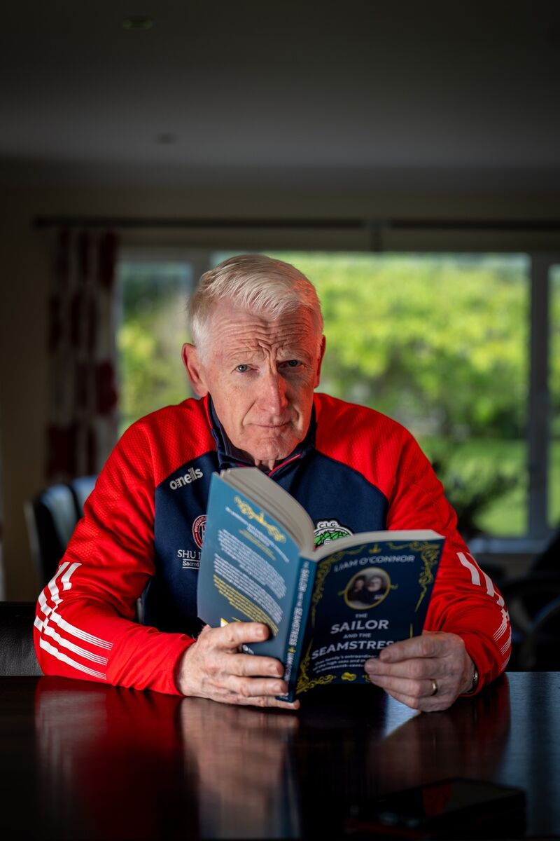 Liam O’Connor reads from his debut novel, The Sailor and Seamstress, at his home. Picture: Chani Anderson