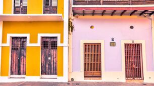 <p>Colourful houses line the side streets in the old town of San Juan, Puerto Rico </p>