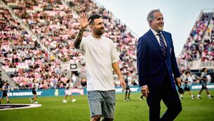 <p>Lionel Messi alongside Jorge Mas at an away fixture. Inter Miami are now the US's most valuable soccer team. Photographer: Scott McIntyre/Bloomberg</p>