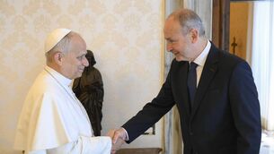 <p>Taoiseach Micheál Martin meets with Pope Leo on a state visit to the Vatican.</p> <p>Taoiseach Micheál Martin meets with Pope Leo on a state visit to the Vatican.</p>