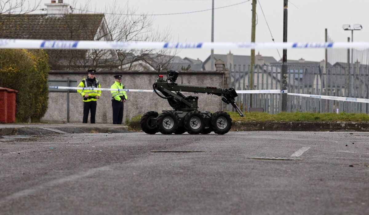 An Irish Examiner Archive file photo from 2015 of a bomb disposal robot being deployed by Explosive Ordnance Disposal, the specialist unit of the Irish Defence Forces. Picture. Jim Coughlan