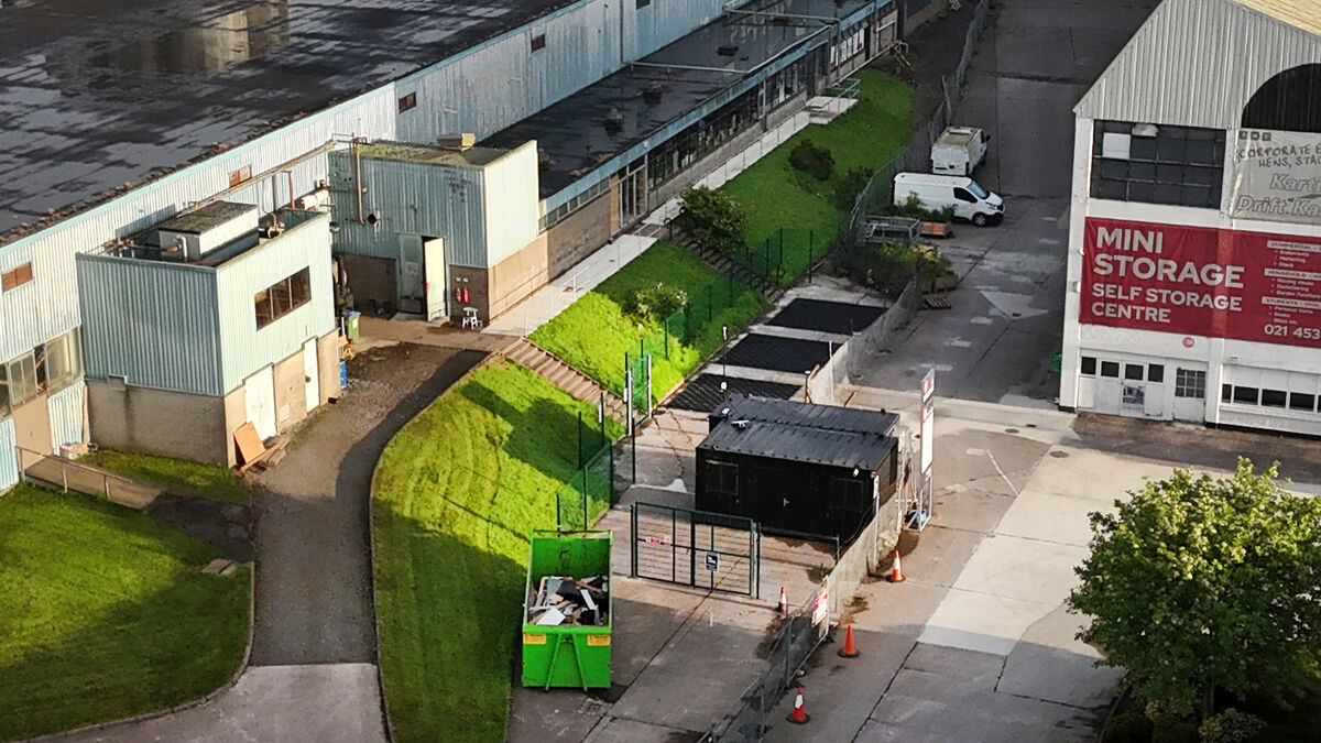 A drone photo of the Manna Drone Delivery base at Marina Market, Centre Park Rd, Cork. Picture: Larry Cummins A drone photo of the Manna Drone Delivery base at Marina Market, Centre Park Rd, Cork. Picture: Larry Cummins