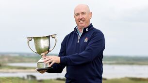 <p>Joe Lyons celebrates with the trophy after winning the Irish Senior Men's Amateur Open Championship at Castlerock Golf Club, Coleraine. Pic: ©INPHO/Laszlo Geczo</p> <p>Joe Lyons celebrates with the trophy after winning the Irish Senior Men's Amateur Open Championship at Castlerock Golf Club, Coleraine. Pic: ©INPHO/Laszlo Geczo</p>