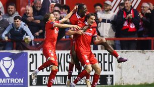<p>Shelbourne's Sean Boyd celebrates after scoring his side's winning goal against Waterford. Pic: ©INPHO/Tom Maher</p> <p>Shelbourne's Sean Boyd celebrates after scoring his side's winning goal against Waterford. Pic: ©INPHO/Tom Maher</p>