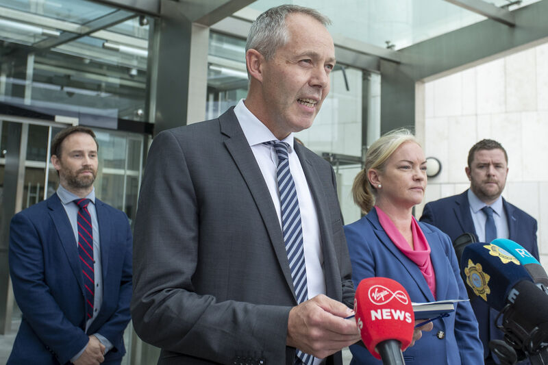  Detective Inspector Cormac Brennan of the Garda National Bureau of Criminal Investigation speaking to media outside Dublin Circuit Criminal Court in 2022 after Paul Moody was sentenced to prison. File picture: Collins Courts