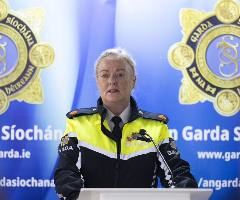 Assistant Commissioner, Organised &amp; Serious Crime, Angela Willis, speaking at An Garda Síochána's recent Go Purple Day, raising awareness of domestic abuse. Picture: Sam Boal/Collins
