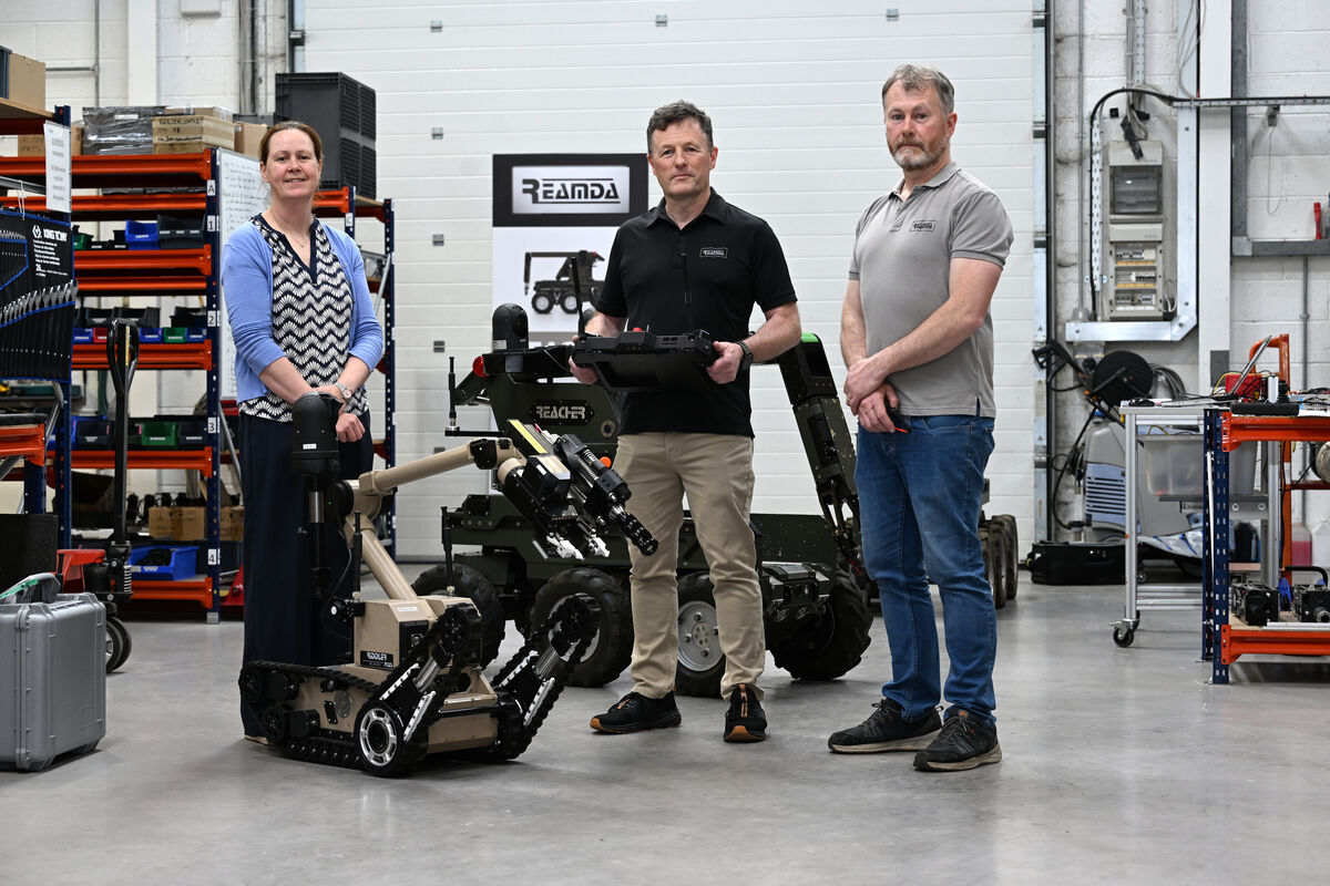 Julie Behan, Padraig O’Connor, and Noel O’Connor at Reamda in Tralee. As well as supplying the Irish Defence Forces, the firm has been exporting to countries including the UK, Switzerland, and the US since 2006.