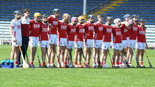 <p>Cork team line up against Wexford during the Electric Ireland All-Ireland preliminary quarter-final at FBD Semple Stadium. Pic: Eddie O'Hare</p>