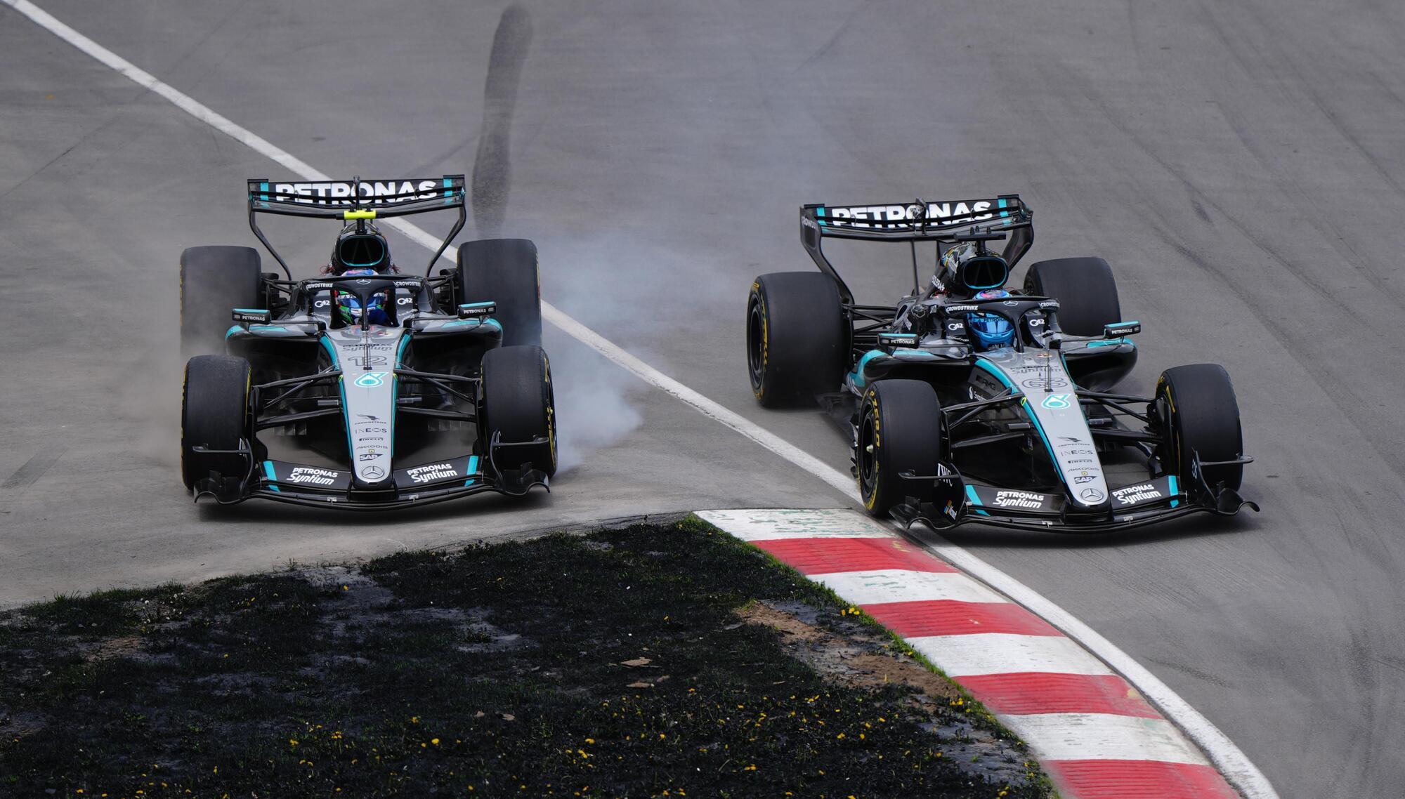 'Very naughty' – Antonelli rages at Russell move as Mercedes duo clash in Montreal