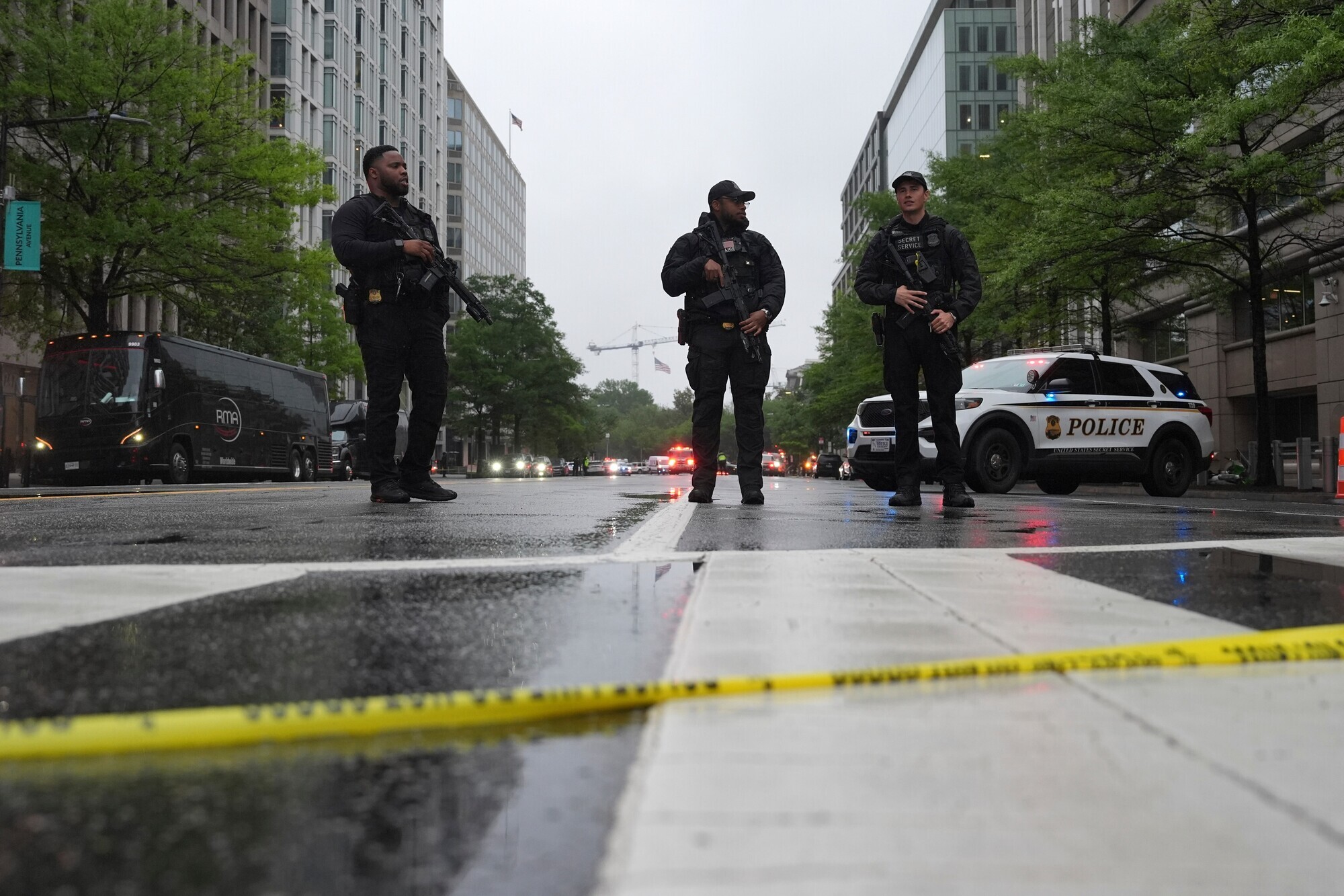 US Secret Service and police respond to reports of shots fired near White House