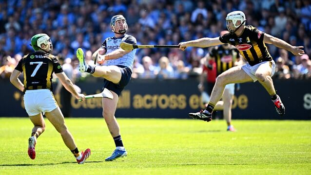 <p>John Hetherton of Dublin in action against Kilkenny players Mikey Carey, right, and Paddy Deegan. Pic: Seb Daly/Sportsfile</p>