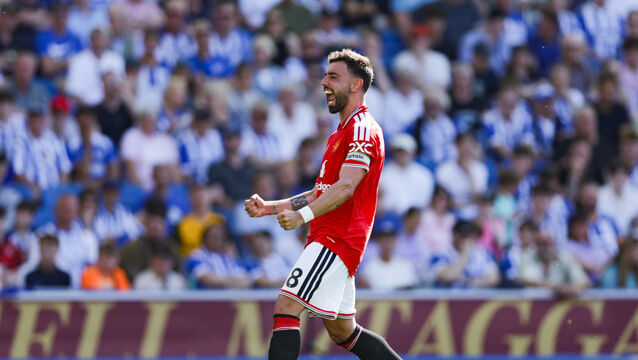 Bruno Fernandes signed off his season in style with a goal and a record-breaking assist (Steven Paston/PA)