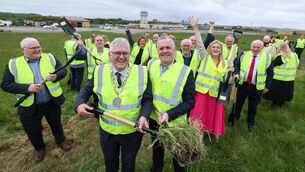 <p>Turning the sod at Waterford Airport were the Deputy Mayor of Waterford John Pratt alongside airport chief executive William Bolster and Waterford city and county Councillors on Runway 21, officially launching the new €30 million construction phase of the airport. Picture: Maxwells</p> <p>Turning the sod at Waterford Airport were the Deputy Mayor of Waterford John Pratt alongside airport chief executive William Bolster and Waterford city and county Councillors on Runway 21, officially launching the new €30 million construction phase of the airport. Picture: Maxwells</p>
