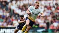 Matthieu Jalibert tackles Ciaran Frawley 23/5/2026