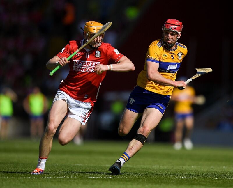 Shane Barrett of Cork in action against John Conlon of Clare. Pic: John Sheridan/Sportsfile. Shane Barrett of Cork in action against John Conlon of Clare. Pic: John Sheridan/Sportsfile.
