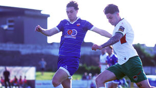 <p>Ruairí Keating's 29th minute penalty saw Cork City beat Treaty United in the SSE Airtricity First Division. Pic: Brendan Gleeson</p>