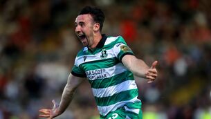 <p>Enda Stevens scored a 97th minute winner for Shamrock Rovers against Bohemians. Pic: ©INPHO/Ryan Byrne</p>