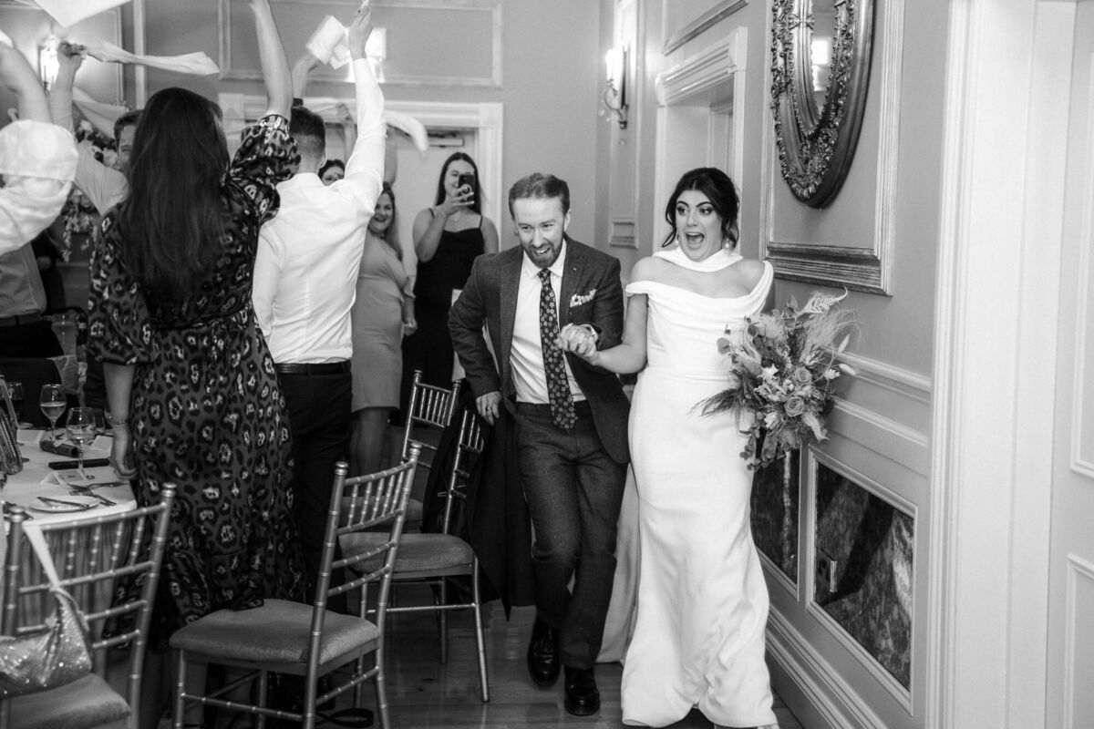 Fionnuala Jay and Cian Roche on their wedding day at Fernhill House. 