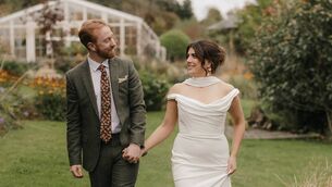 <p>Fionnuala Jay and Cian walk through the gardens at Fernhill House. Pictures: SOSAC Photography</p> <p>Fionnuala Jay and Cian walk through the gardens at Fernhill House. Pictures: SOSAC Photography</p>