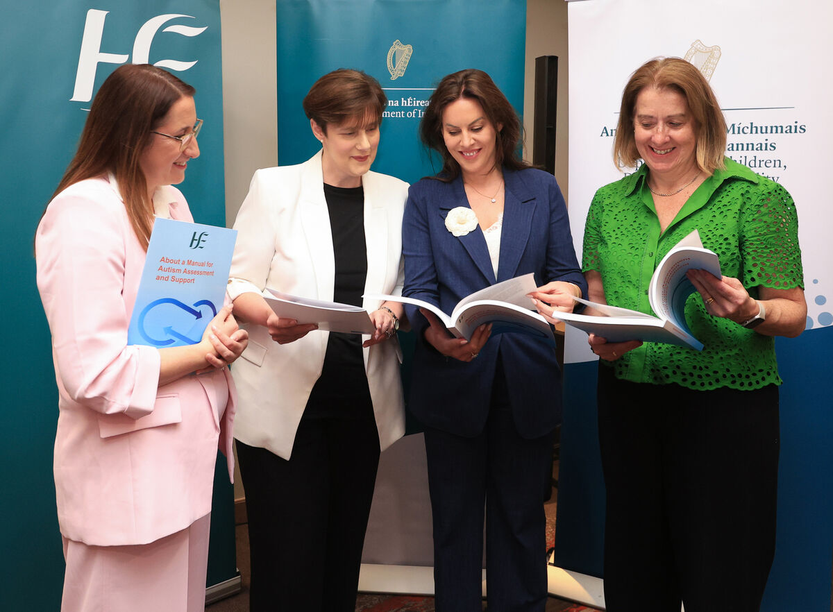 (Left to right) Emer Higgins, minister of state at the Department of Children, Disability and Equality with special responsibility for Disability, Norma Foley, minister for Children, Disability and Equality, Jennifer Carroll MacNeill, minister for Health and Anne O'Connor, HSE CEO at the launch of the Autism Assessment and Intervention Pathway Protocol. Photo: Sasko Lazarov/Photocall Ireland (Left to right) Emer Higgins, minister of state at the Department of Children, Disability and Equality with special responsibility for Disability, Norma Foley, minister for Children, Disability and Equality, Jennifer Carroll MacNeill, minister for Health and Anne O'Connor, HSE CEO at the launch of the Autism Assessment and Intervention Pathway Protocol. Photo: Sasko Lazarov/Photocall Ireland