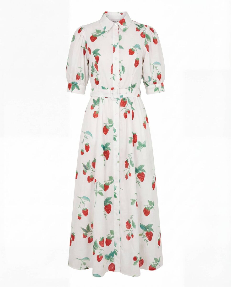 Strawberry Print Shirt Dress, €205.23, New Day Originals. Strawberry Print Shirt Dress, €205.23, New Day Originals.
