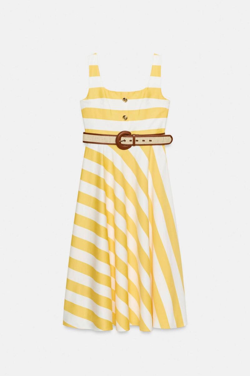 Yellow Stripe Midi Dress, €45.95, Zara. Yellow Stripe Midi Dress, €45.95, Zara.