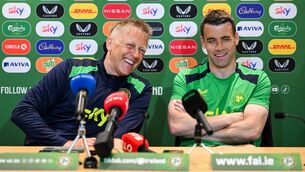 <p>ALL SMILES: Head coach Heimir Hallgrimsson, left, and Seamus Coleman during a Republic of Ireland media conference. Pic: Stephen McCarthy/Sportsfile.</p> <p>ALL SMILES: Head coach Heimir Hallgrimsson, left, and Seamus Coleman during a Republic of Ireland media conference. Pic: Stephen McCarthy/Sportsfile.</p>