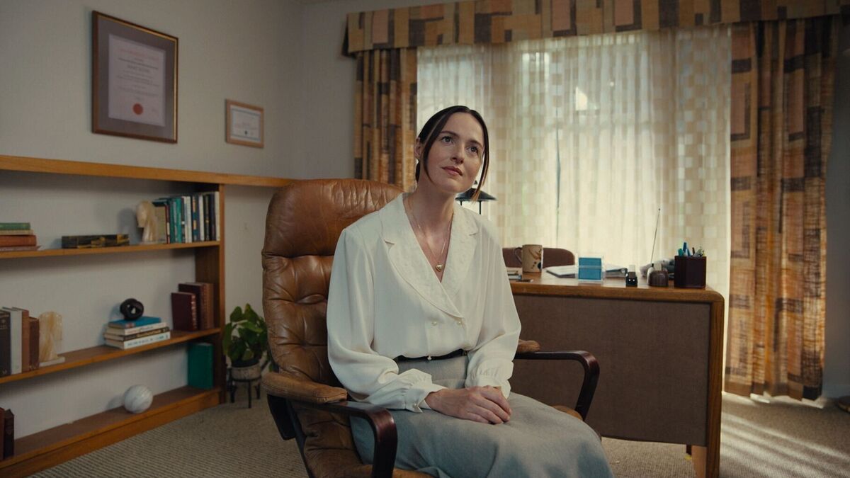 Renate Reinsve as Dr Mary Kline in 'Backrooms'. Picture: A24. Renate Reinsve as Dr Mary Kline in 'Backrooms'. Picture: A24.