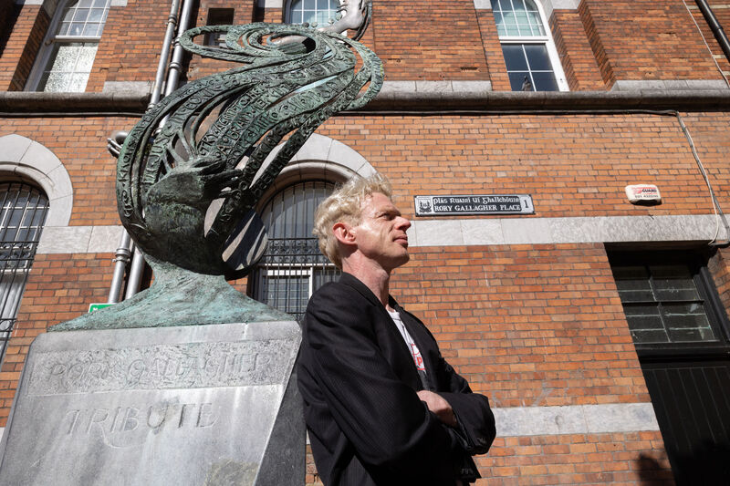 Eoin Gallagher, Rory Gallagher's nephew at Rory Gallagher Place, Cork City. Picture: Darragh Kane Eoin Gallagher, Rory Gallagher's nephew at Rory Gallagher Place, Cork City. Picture: Darragh Kane