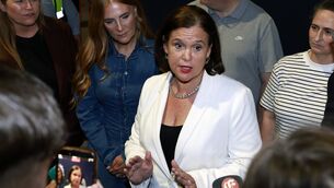 <p>Sinn Féin leader Mary Lou McDonald speaking to the media during the count for the Dublin Central by-election at the RDS, Dublin. Picture: Conor O Mearain/PA Wire</p> <p>Sinn Féin leader Mary Lou McDonald speaking to the media during the count for the Dublin Central by-election at the RDS, Dublin. Picture: Conor O Mearain/PA Wire</p>