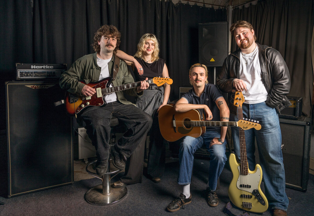 Indie band Cliffords Harry Menton, Iona Lynch, Locon O'Toole and Gavin Dawkins at their rehearsal studios in Cork. Picture: David Creedon