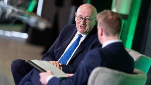 <p>Phil Hogan in conversation with Lorcan Allen. Picture: Finbarr O'Rourke</p> <p>Phil Hogan in conversation with Lorcan Allen. Picture: Finbarr O'Rourke</p>