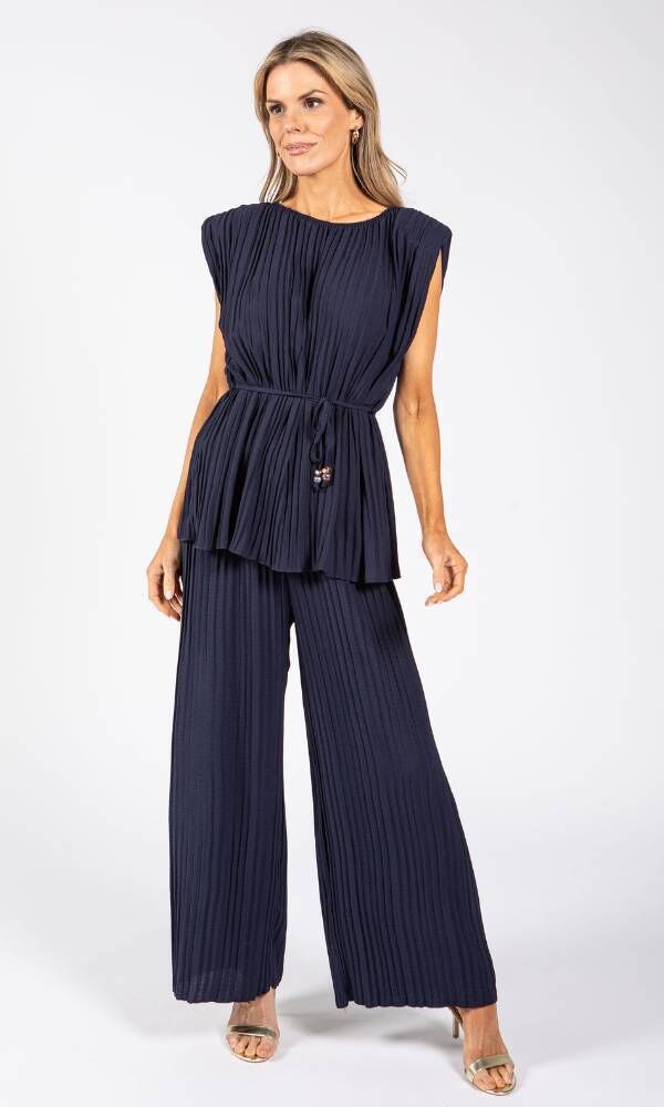 Navy plisse jumpsuit from Pamela Scott Navy plisse jumpsuit from Pamela Scott