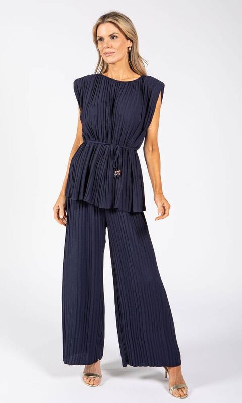 Navy plisse jumpsuit from Pamela Scott Navy plisse jumpsuit from Pamela Scott