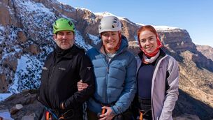 <p>Ray Goggins, Kyla Cobbler and Angela Scanlon in the Atlas Mountains in Morocco. Picture: RTE.</p> <p>Ray Goggins, Kyla Cobbler and Angela Scanlon in the Atlas Mountains in Morocco. Picture: RTE.</p>