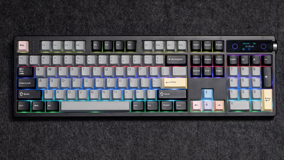 Find your perfect ergonomic typing angle using the 2-stage adjustable kickstand on the Epomaker TH108 Pro. Picture: Epomaker. Find your perfect ergonomic typing angle using the 2-stage adjustable kickstand on the Epomaker TH108 Pro. Picture: Epomaker.