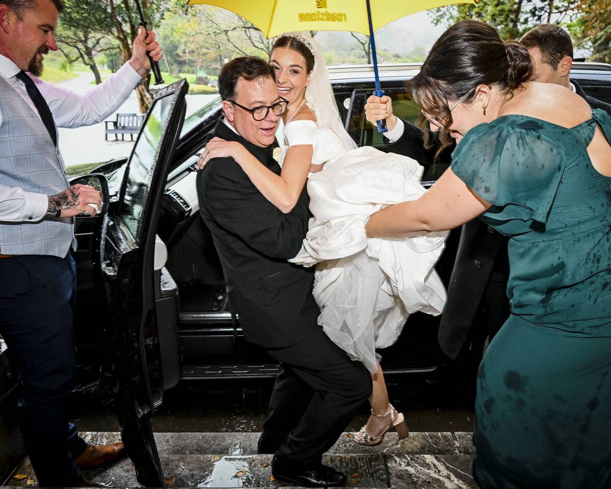 Bride Elisabeth Villa arrives at the church. Pictures: John Sexton Photography Bride Elisabeth Villa arrives at the church. Pictures: John Sexton Photography