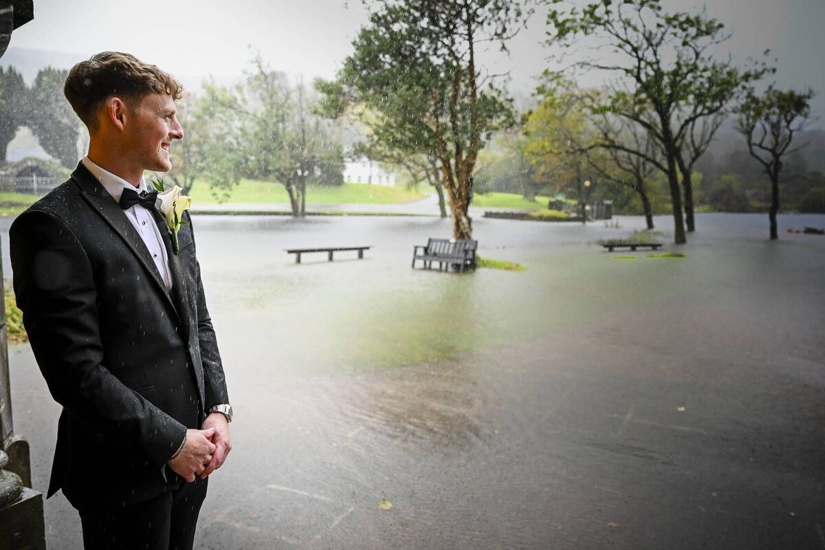 Groom Anthony McSweeney awaits his bride Elisabeth Villa. Pictures: John Sexton Photography Groom Anthony McSweeney awaits his bride Elisabeth Villa. Pictures: John Sexton Photography
