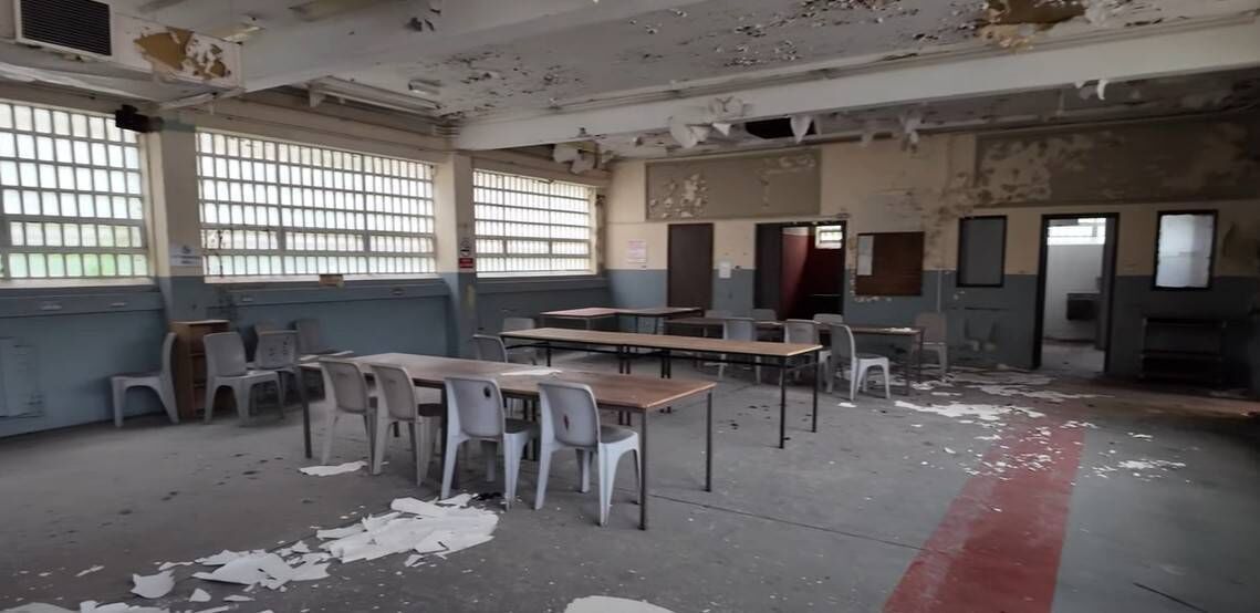 Footage of the stunt was posted on various online platforms, with one of those involved describing it as 'the best abandoned prison in the whole of Europe'. Video still from footage by Jamie Robinson / Jamierob2 Footage of the stunt was posted on various online platforms, with one of those involved describing it as 'the best abandoned prison in the whole of Europe'. Video still from footage by Jamie Robinson / Jamierob2